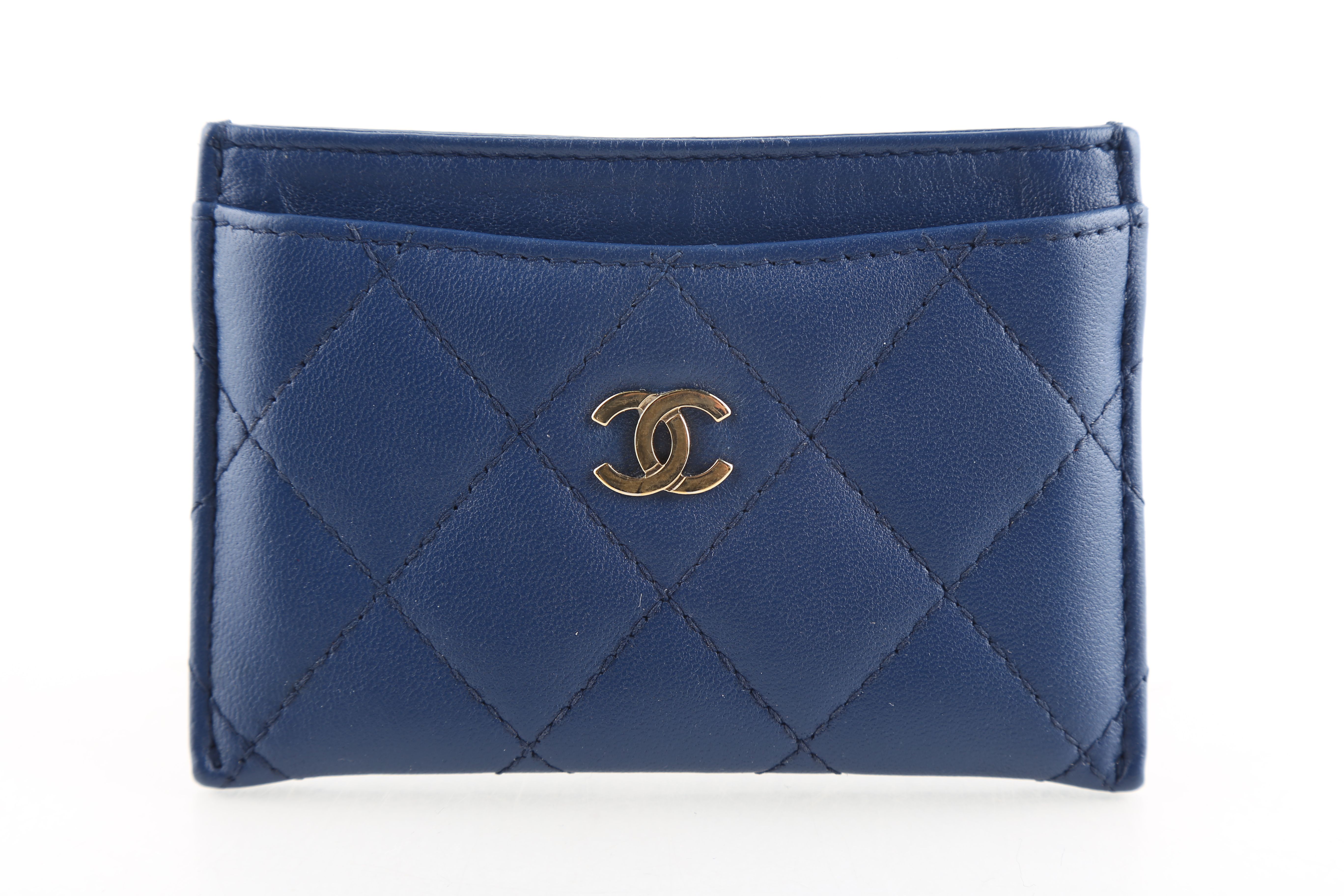 chanel classic card holder purple