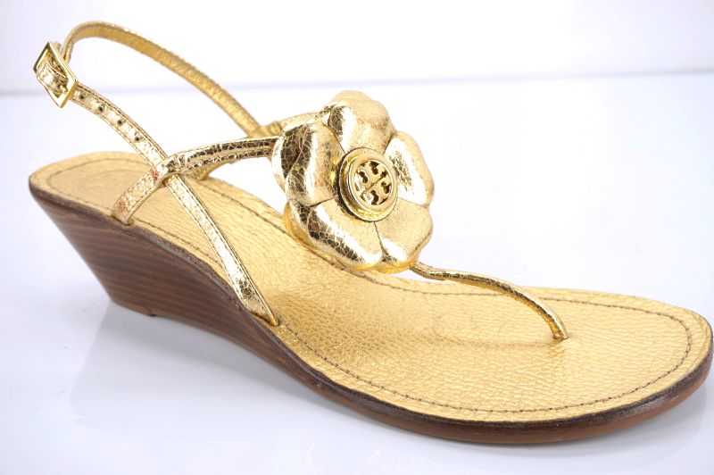 tory burch gold wedges