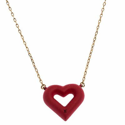 red heart gold necklace