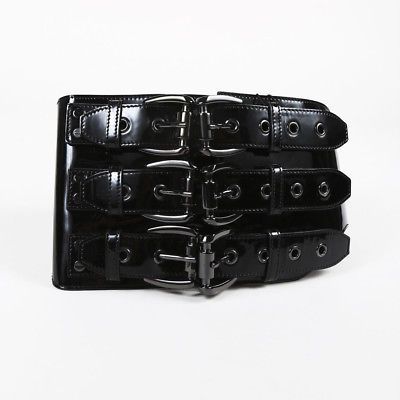 Burberry NWT Black Patent Leather Wide 